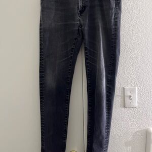 Uniqlo Jeans Mens 33x34 Black Denim Ultra Stretch Skinny Slim Fit Dark Wash